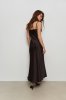 Шоколадна елегантна шовкова сукня на тонких бретелях 1476.1