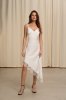 Витончена молочна сукня з асиметричним низом на бретелях 1478.3