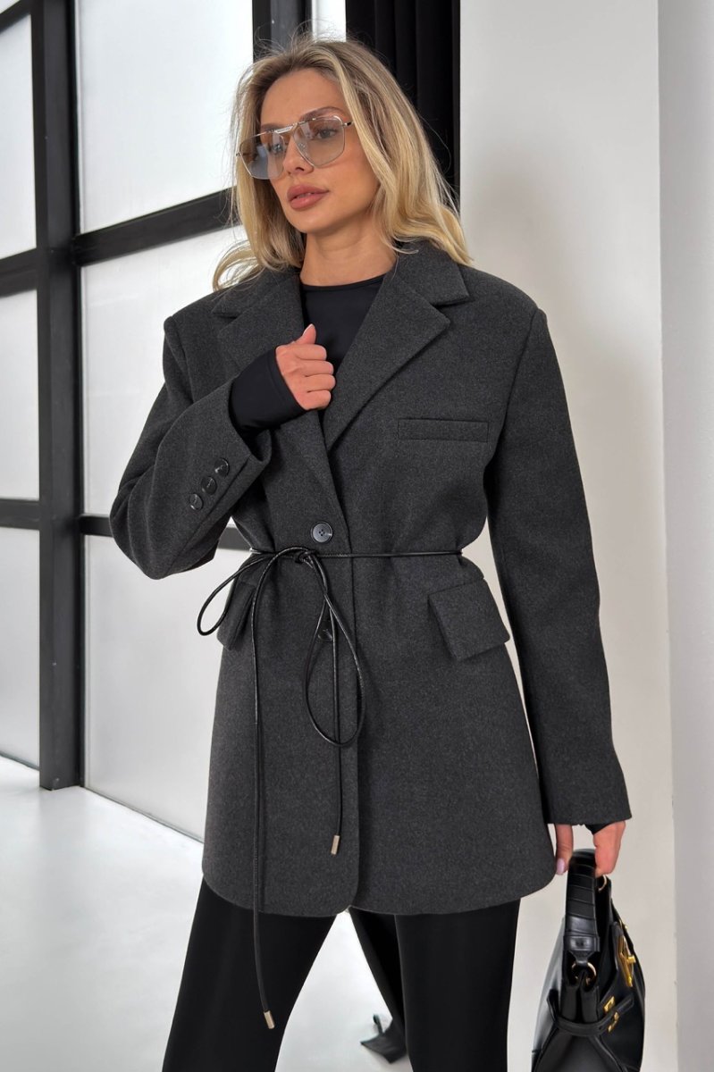 Укорочене пальто Тренд Графіт