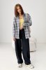 Клітчаста сорочка на гудзиках з опущеними проймами 230927 сірий