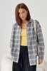 Клітчаста сорочка на гудзиках з опущеними проймами 230927 сірий