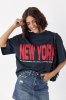 Футболка oversize з написом New York 25084 чорна