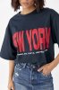 Футболка oversize з написом New York 25084 чорна