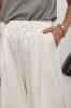 Котонові штани палаццо зі складками 25088 молочні