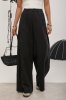 Котонові штани палаццо зі складками 25088 чорний