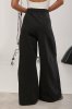 Котонові штани палаццо зі складками 25088 чорний