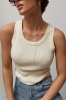 В'язана майка однотонна в рубчик 2560 кремовий