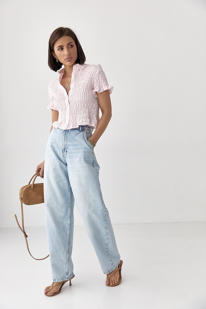Однотонні джинси Baggy 33640 блакитний