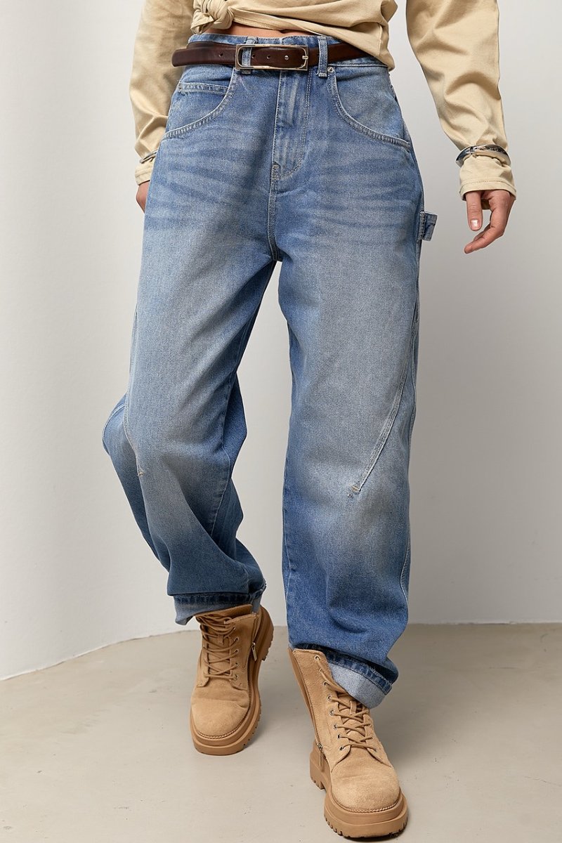 Джинси баги з декоративним швом 4670 джинс