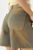 Джинсові шорти з ефектом two-tone coloring 4913 гірчичний