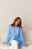 Блакитний жіночий приталений піджак 566.4