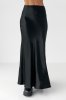 Жіноча атласна спідниця довга на гумці 81151 чорний