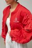 Жіноча вітровка-бомбер з об'ємними рукавами 9075 червоний