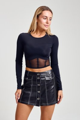 Лонгслів з сіткою із біфлексу 8451