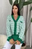 Вязаный кардиган 34992 зеленый